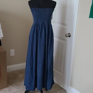 Long denim dress